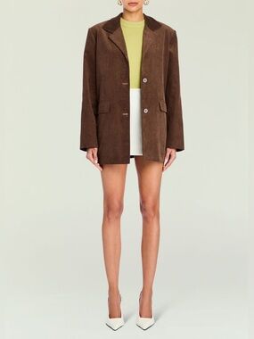 SEROYA Hera Corduroy Blazer in Slate Brown